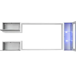 Garnero Arredamenti Parete attrezzata 230x95h cm soggiorno bianco cemento Almada Gihome® New