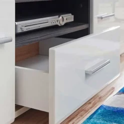 Garnero Arredamenti Parete attrezzata 310x190h cm soggiorno pino nero York Gihome® Bianco Lucido Hot