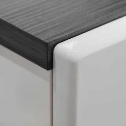 Garnero Arredamenti Parete attrezzata 310x190h cm soggiorno pino nero York Gihome® Bianco Lucido Hot