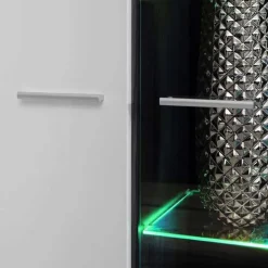 Garnero Arredamenti Parete attrezzata 310x190h cm soggiorno pino nero York Gihome® Bianco Lucido Hot