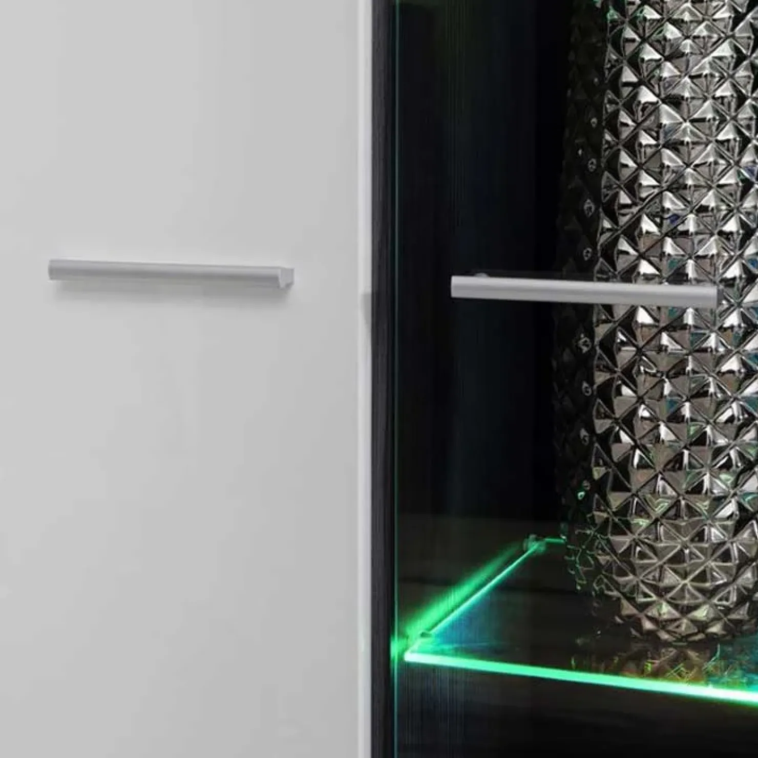 Garnero Arredamenti Parete attrezzata 310x190h cm soggiorno pino nero York Gihome® Bianco Lucido Hot