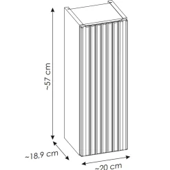 Garnero Arredamenti Pensile bagno sospeso 20x57h cm cannettato 1 anta bianco Cleany Bianco Opaco Clearance