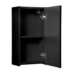 Garnero Arredamenti Pensile bagno sospeso 30x57h cm cannettato 1 anta Cleany Nero New