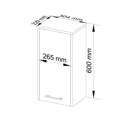 Garnero Arredamenti Pensile bagno sospeso 30x60h cm 1 anta bianco Woters