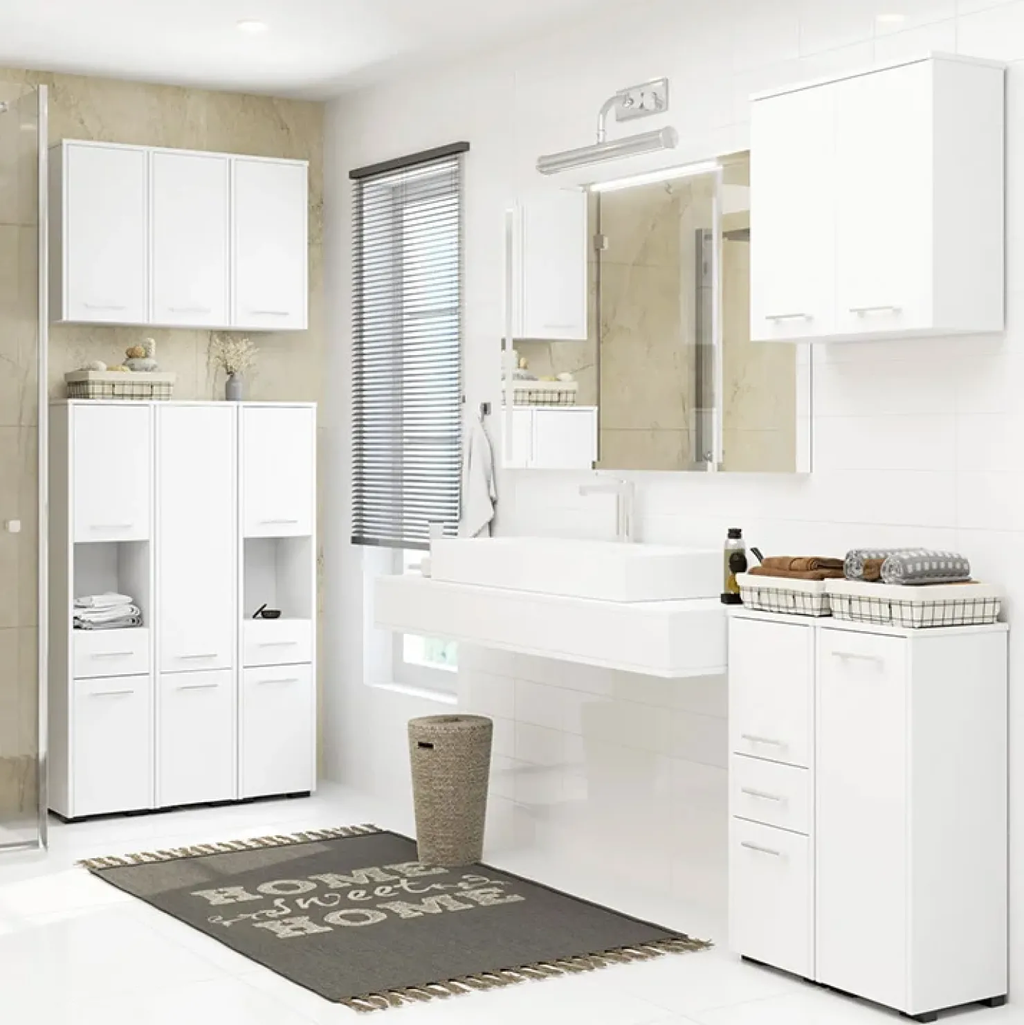 Garnero Arredamenti Pensile bagno sospeso 30x60h cm 1 anta bianco Woters