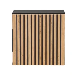 Garnero Arredamenti Pensile bagno sospeso 35x35h cm cannettato 1 anta quercia antracite Limpid