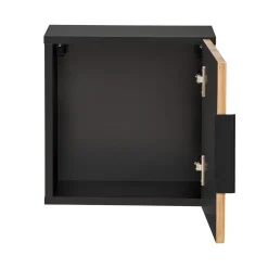 Garnero Arredamenti Pensile bagno sospeso 35x35h cm cannettato 1 anta quercia antracite Limpid