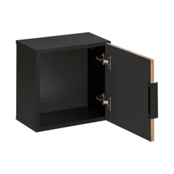 Garnero Arredamenti Pensile bagno sospeso 35x35h cm cannettato 1 anta quercia antracite Limpid