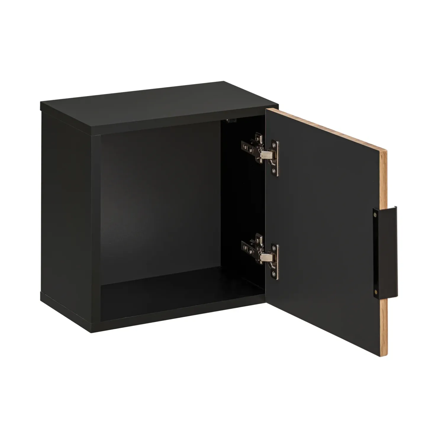 Garnero Arredamenti Pensile bagno sospeso 35x35h cm cannettato 1 anta quercia antracite Limpid