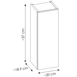 Garnero Arredamenti Pensile bagno sospeso 20x57h cm 1 anta rovere Rovery New