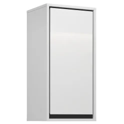 Garnero Arredamenti Pensile bagno sospeso 35x72h cm 1 anta nero Linda Bianco Lucido Best