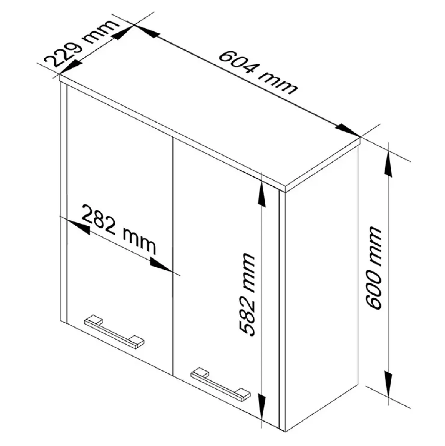 Garnero Arredamenti Pensile bagno sospeso 60x60h cm 2 ante bianco Woters Bianco Opaco New