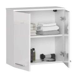 Garnero Arredamenti Pensile bagno sospeso 60x60h cm 2 ante Woters Bianco Lucido