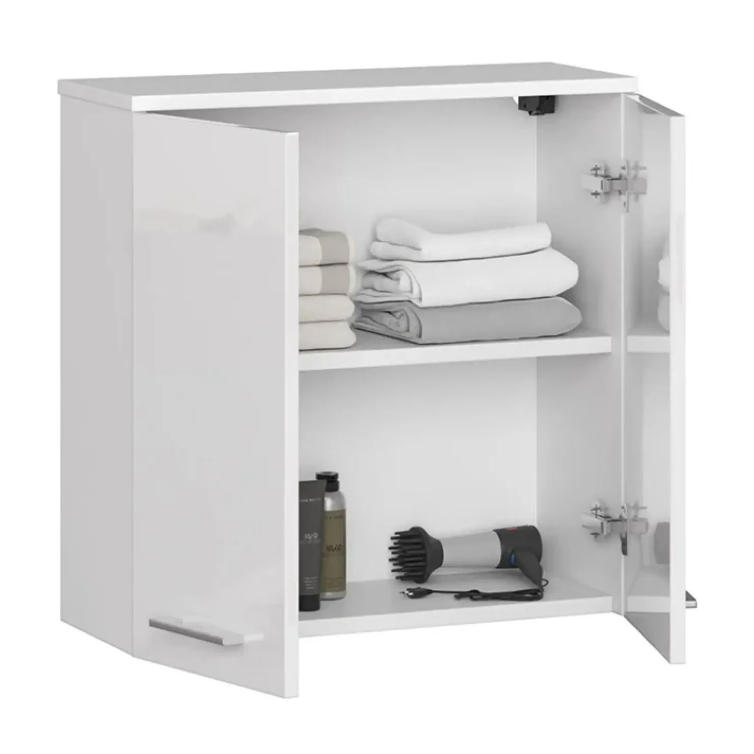 Garnero Arredamenti Pensile bagno sospeso 60x60h cm 2 ante Woters Bianco Lucido
