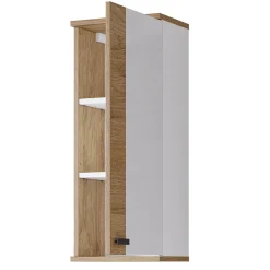 Garnero Arredamenti Pensile bagno sospeso 35x84h cm 1 anta bianco lucido rovere Crystal Clearance