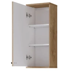 Garnero Arredamenti Pensile bagno sospeso 35x84h cm 1 anta bianco lucido rovere Crystal Clearance