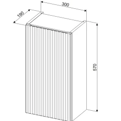 Garnero Arredamenti Pensile bagno sospeso 30x57h cm cannettato 1 anta verde salvia Greeny Best