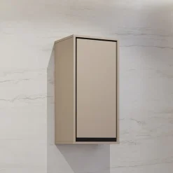 Garnero Arredamenti Pensile bagno sospeso 35x72h cm 1 anta nero Linda Tortora Sale