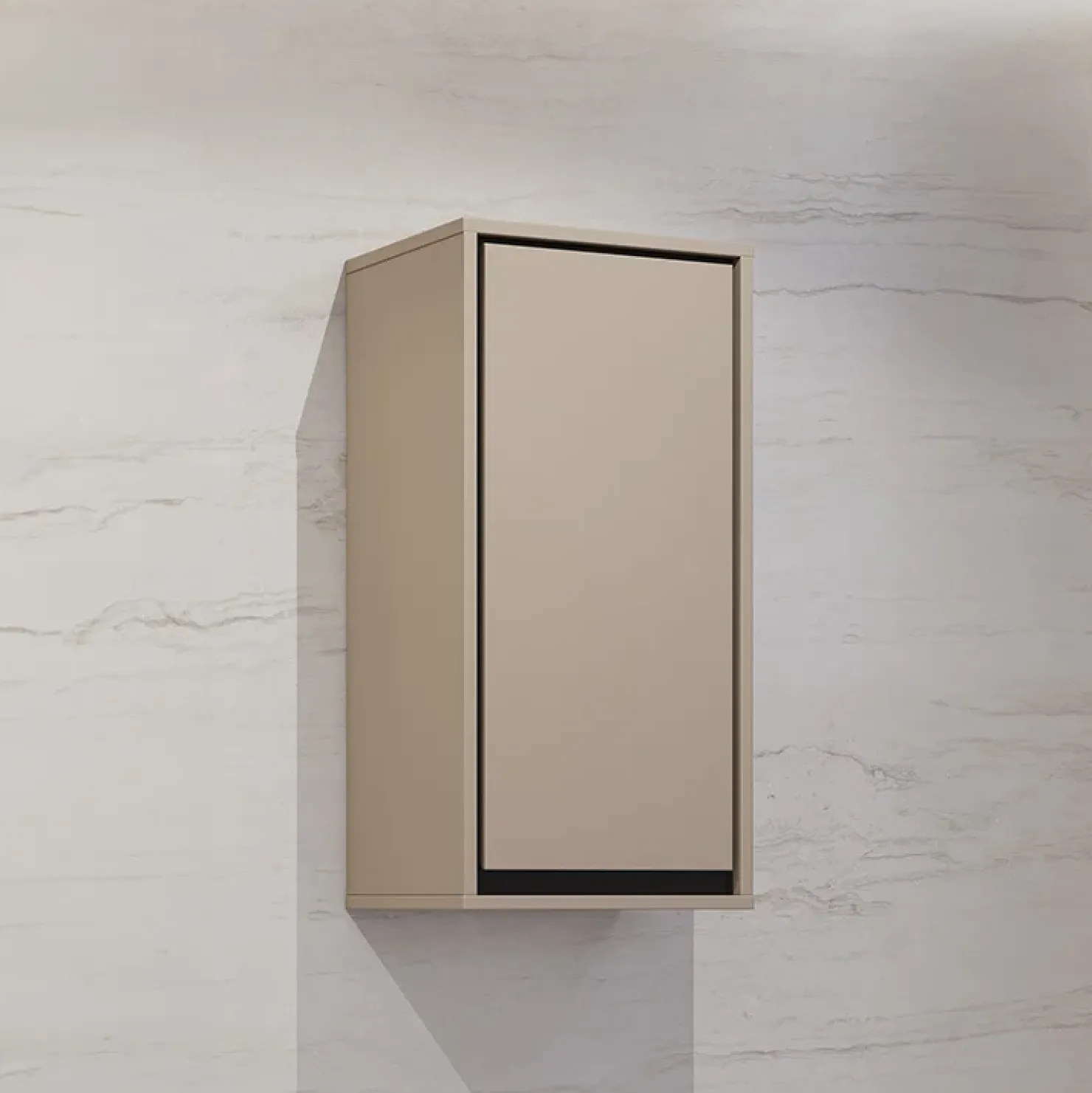 Garnero Arredamenti Pensile bagno sospeso 35x72h cm 1 anta nero Linda Tortora Sale