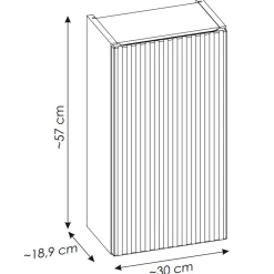 Garnero Arredamenti Pensile bagno sospeso 30x57h cm cannettato 1 anta bianco Cleany Bianco Opaco Clearance