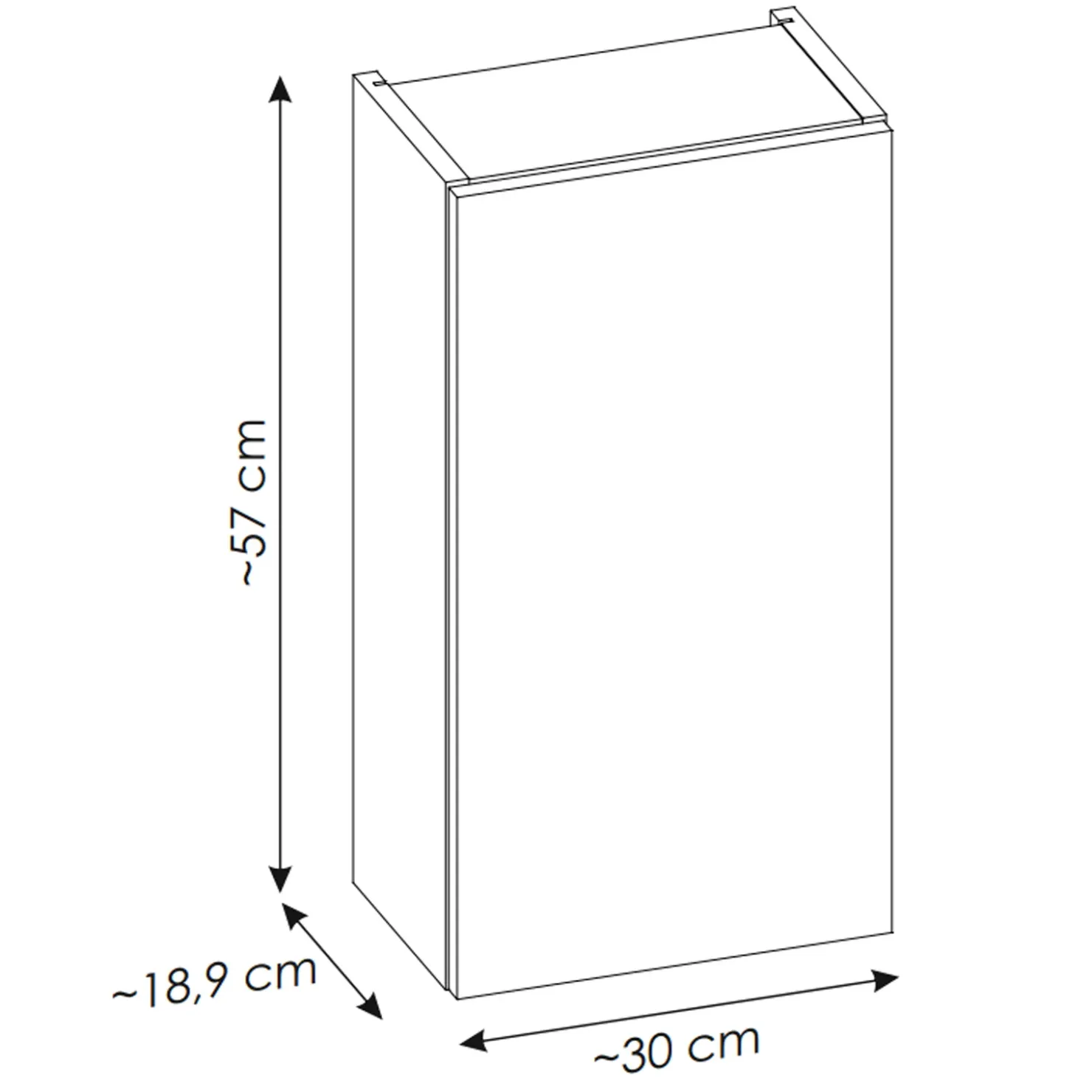 Garnero Arredamenti Pensile bagno sospeso 30x57h cm 1 anta rovere Rovery Outlet