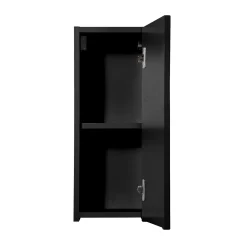 Garnero Arredamenti Pensile bagno sospeso 20x57h cm cannettato 1 anta Cleany Nero Clearance