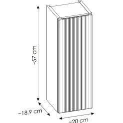Garnero Arredamenti Pensile bagno sospeso 20x57h cm cannettato 1 anta Cleany Nero Clearance