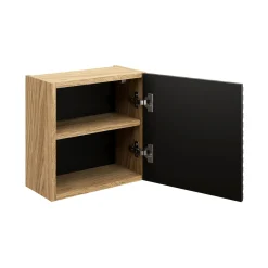 Garnero Arredamenti Pensile cubo bagno sospeso 35x35h cm 1 anta nero rovere Swim Nero - Rovere New