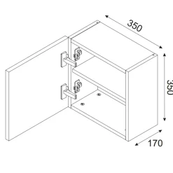 Garnero Arredamenti Pensile cubo bagno sospeso 35x35h cm 1 anta nero rovere Swim Nero - Rovere New