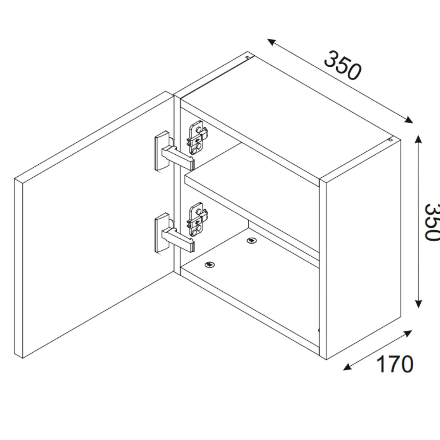 Garnero Arredamenti Pensile cubo bagno sospeso 35x35h cm 1 anta nero rovere Swim Nero - Rovere New