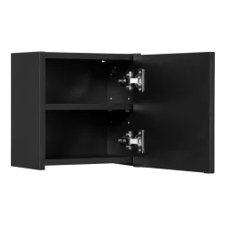 Garnero Arredamenti Pensile cubo bagno sospeso 30x30h cm cannettato 1 anta Cleany Nero New