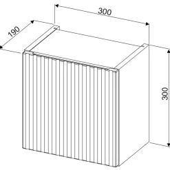 Garnero Arredamenti Pensile cubo bagno sospeso 30x30h cm cannettato 1 anta verde salvia Greeny New