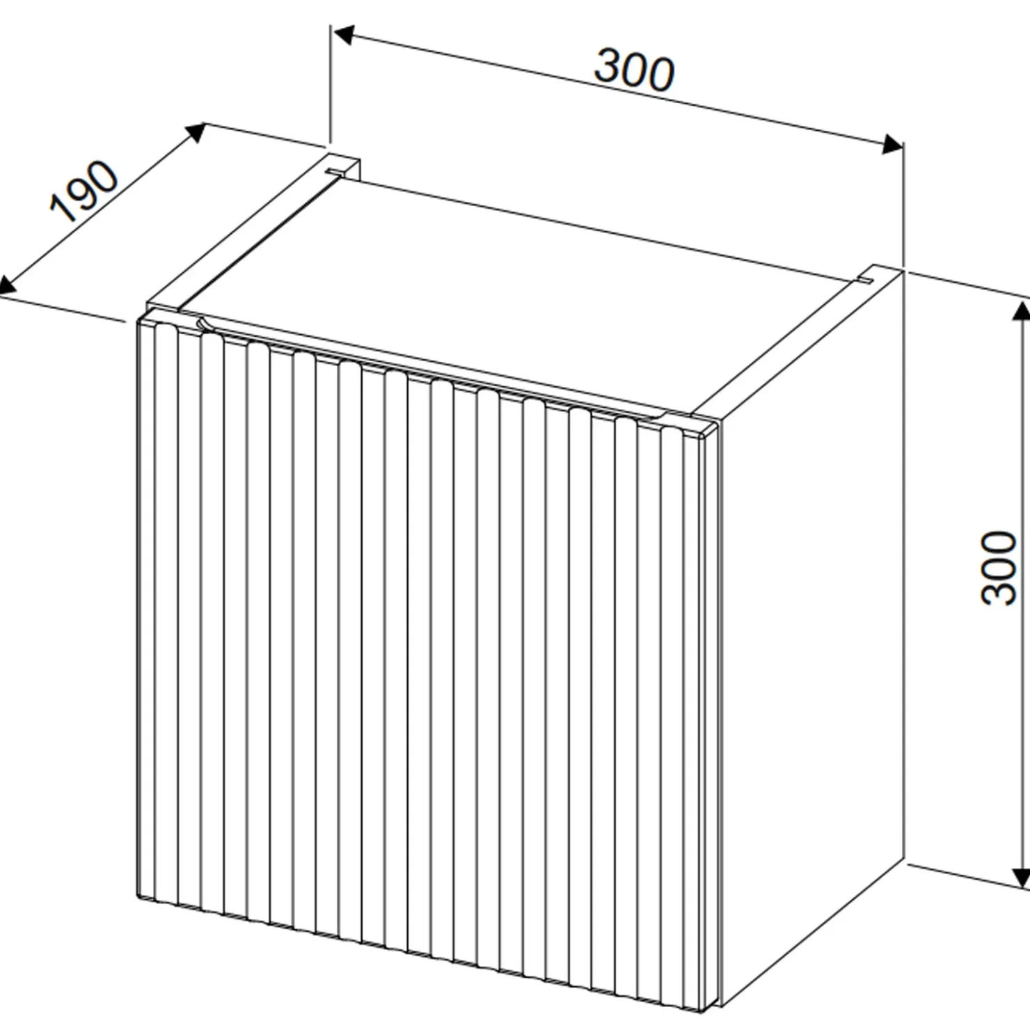 Garnero Arredamenti Pensile cubo bagno sospeso 30x30h cm cannettato 1 anta verde salvia Greeny New
