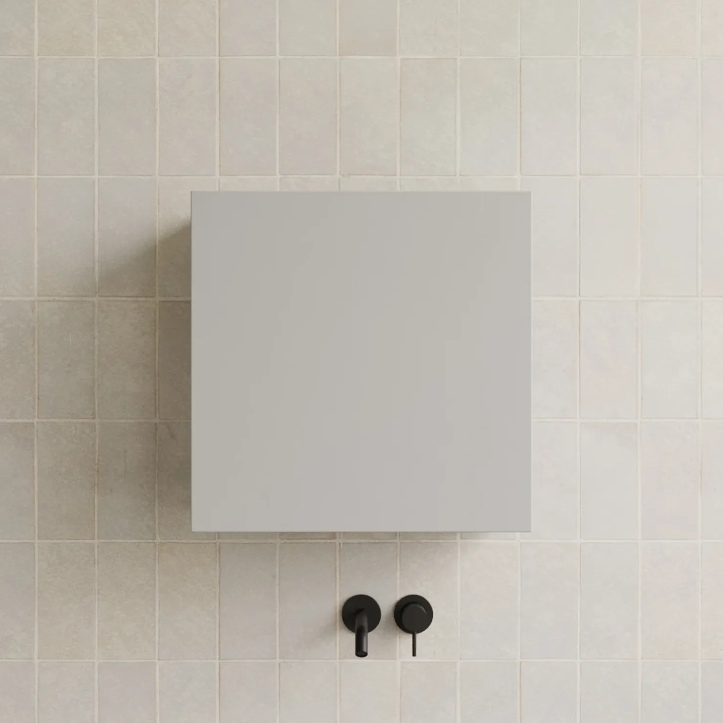 Garnero Arredamenti Pensile cubo sospeso bagno 55x50h cm 1 anta reversibile Sunset Grigio chiaro Clearance