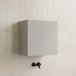 Garnero Arredamenti Pensile cubo sospeso bagno 55x50h cm 1 anta reversibile Sunset Grigio chiaro Clearance