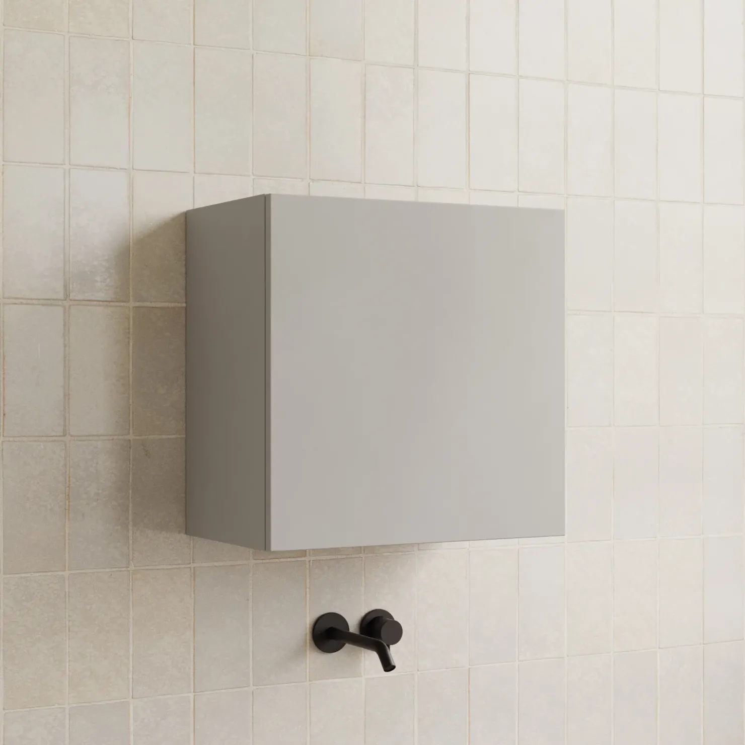 Garnero Arredamenti Pensile cubo sospeso bagno 55x50h cm 1 anta reversibile Sunset Grigio chiaro Clearance