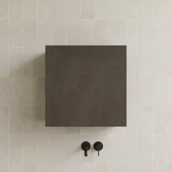 Garnero Arredamenti Pensile cubo sospeso bagno 55x50h cm 1 anta reversibile nero Sunset Ossido Clearance