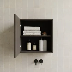 Garnero Arredamenti Pensile cubo sospeso bagno 55x50h cm 1 anta reversibile nero Sunset Ossido Clearance