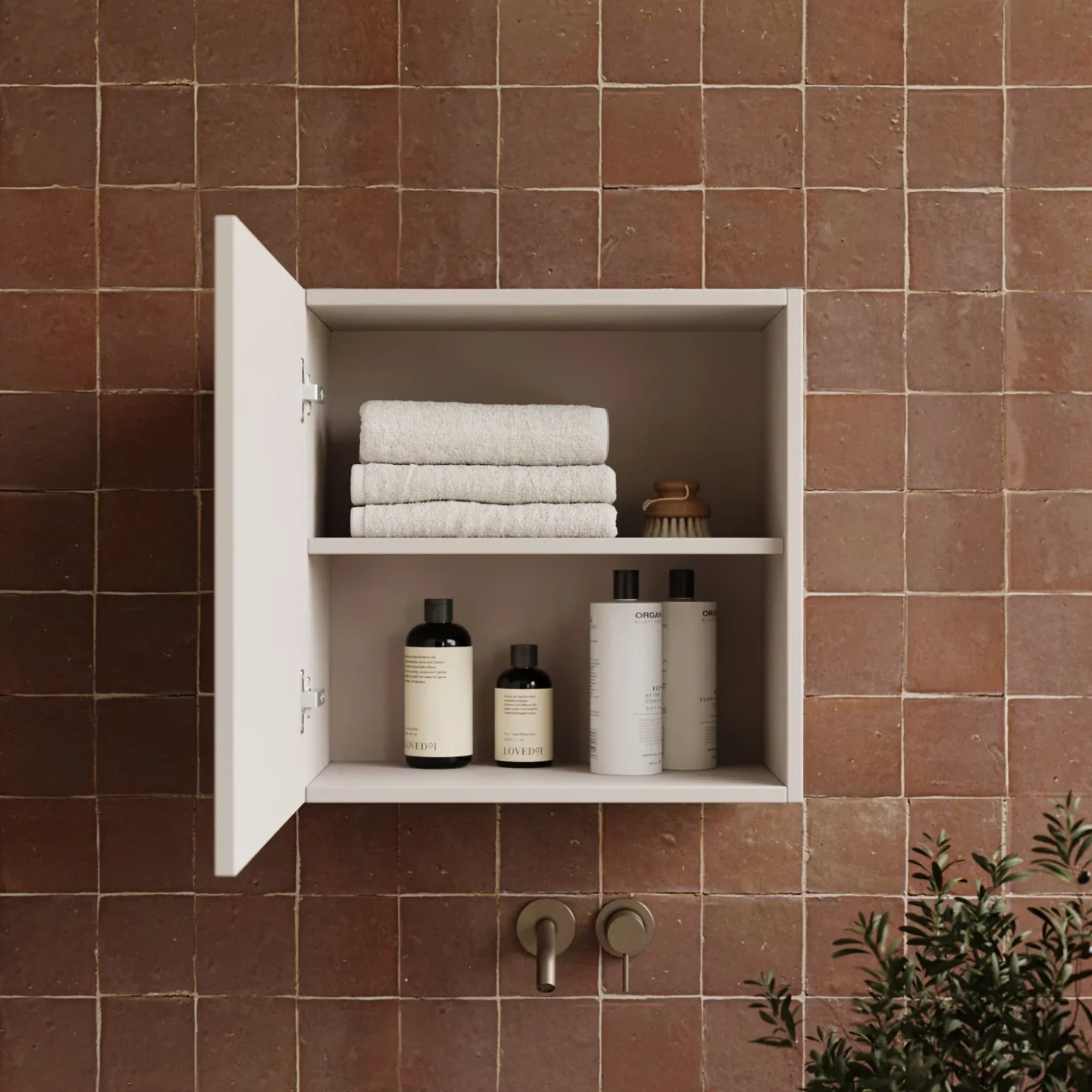 Garnero Arredamenti Pensile cubo sospeso bagno 55x50h cm 1 anta reversibile Sunset Beige Discount
