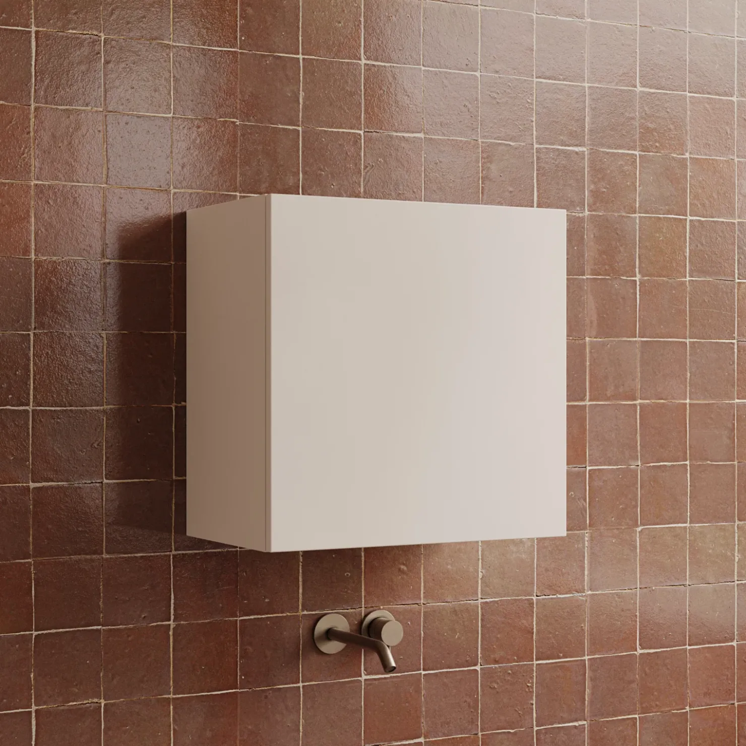 Garnero Arredamenti Pensile cubo sospeso bagno 55x50h cm 1 anta reversibile Sunset Beige Discount