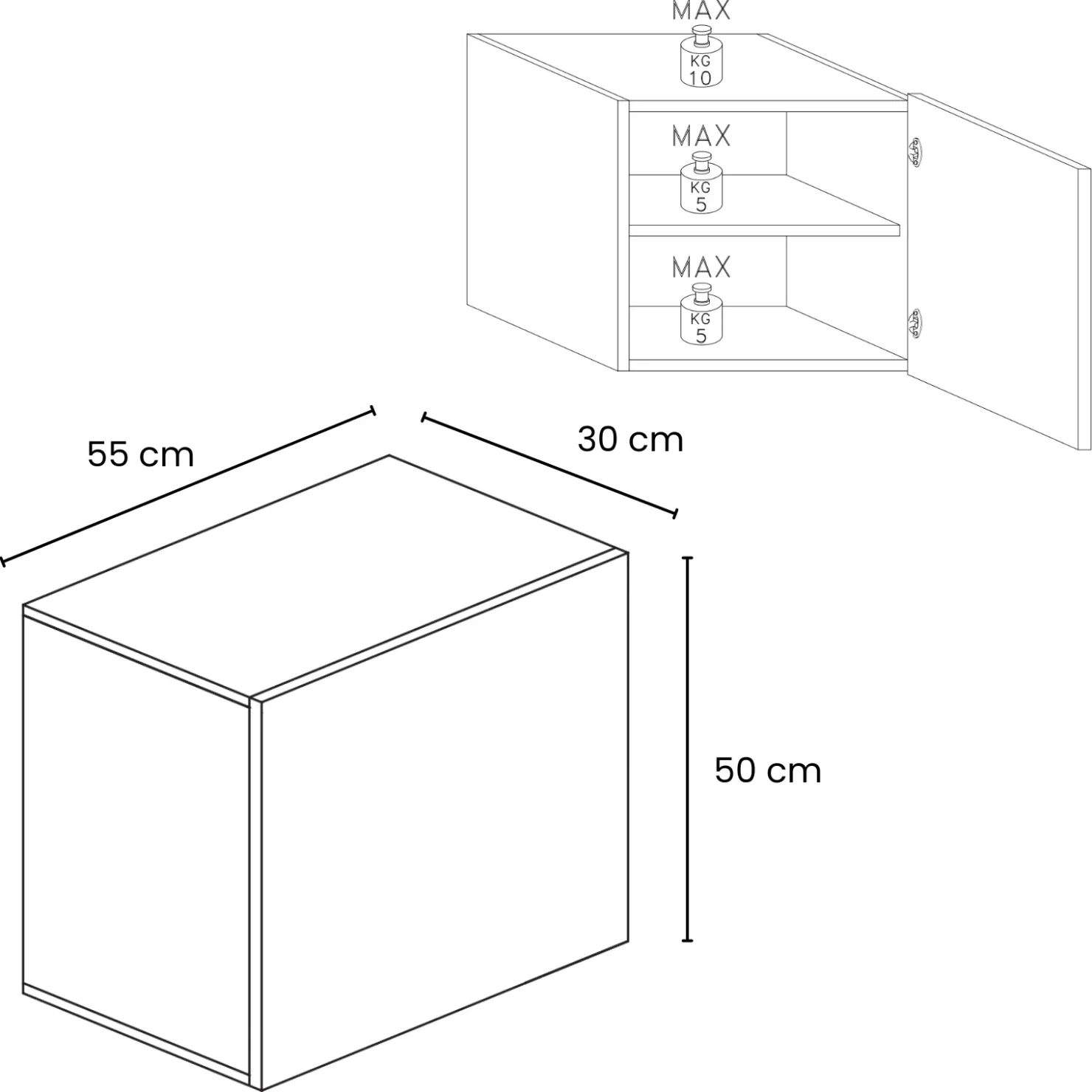 Garnero Arredamenti Pensile cubo sospeso bagno 55x50h cm 1 anta reversibile Sunset Beige Discount