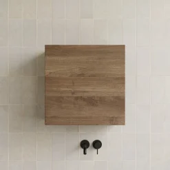 Garnero Arredamenti Pensile cubo sospeso bagno 55x50h cm 1 anta reversibile rovere scuro Sunset Noce Outlet