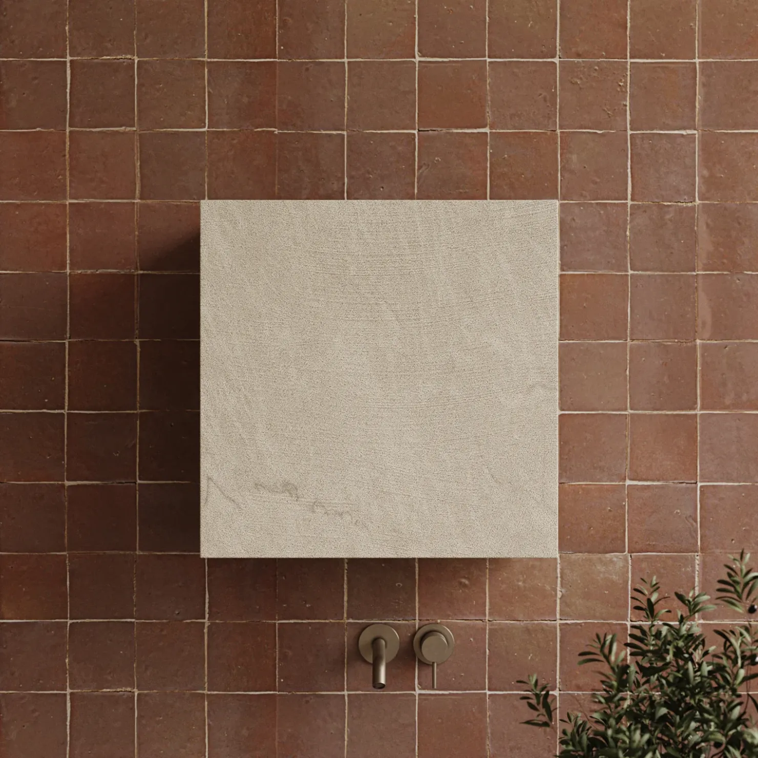 Garnero Arredamenti Pensile cubo sospeso bagno 55x50h cm1 anta reversibile Sunset Tortora Clearance