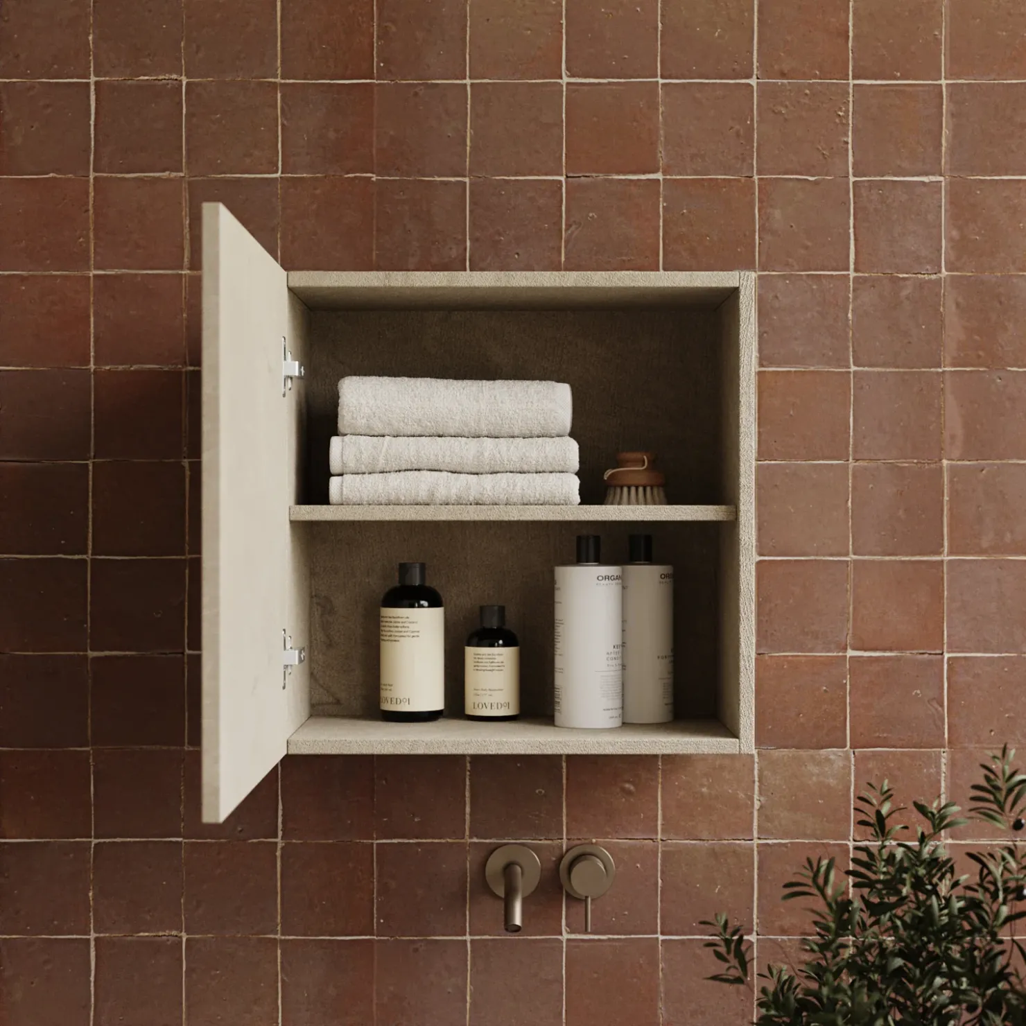 Garnero Arredamenti Pensile cubo sospeso bagno 55x50h cm1 anta reversibile Sunset Tortora Clearance