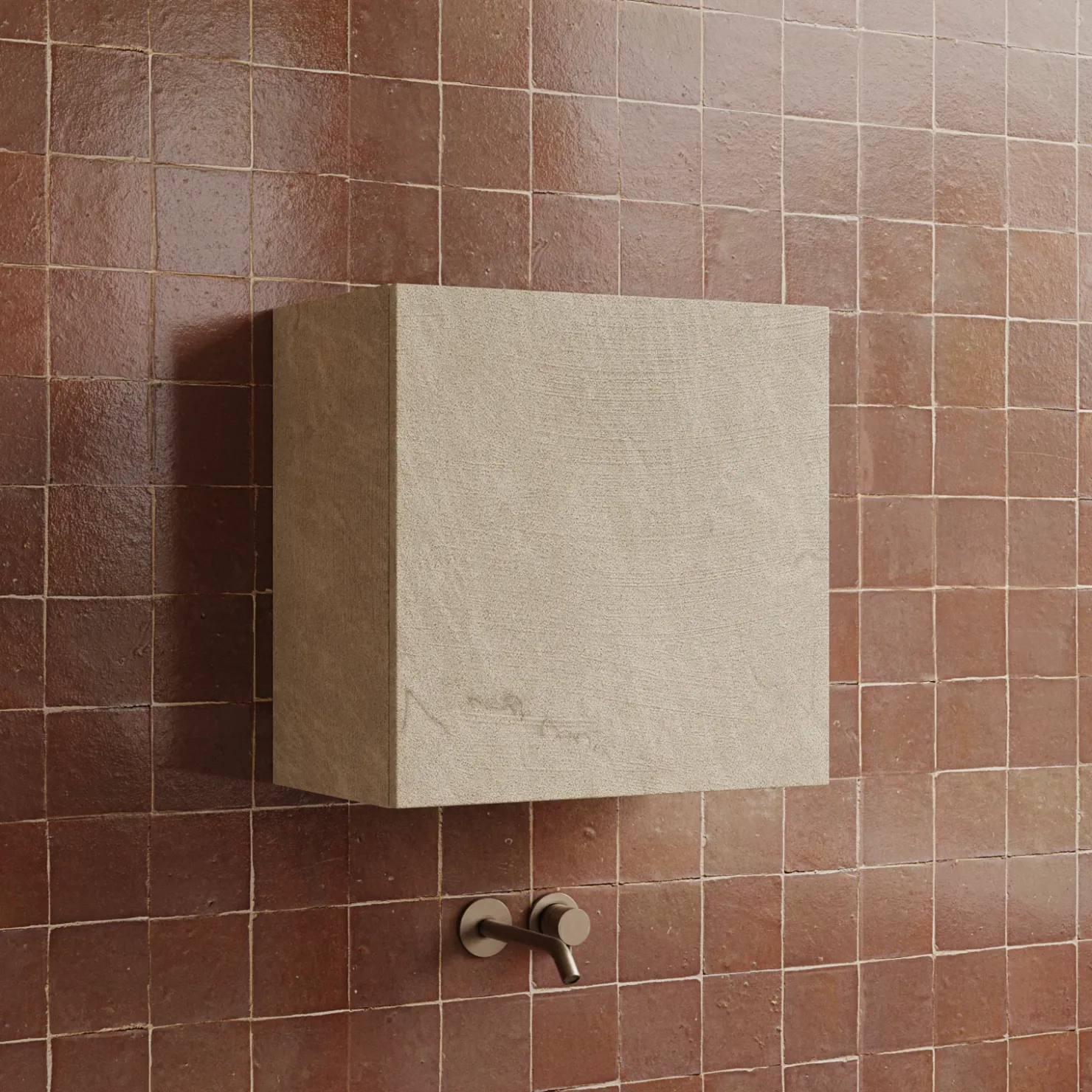 Garnero Arredamenti Pensile cubo sospeso bagno 55x50h cm1 anta reversibile Sunset Tortora Clearance