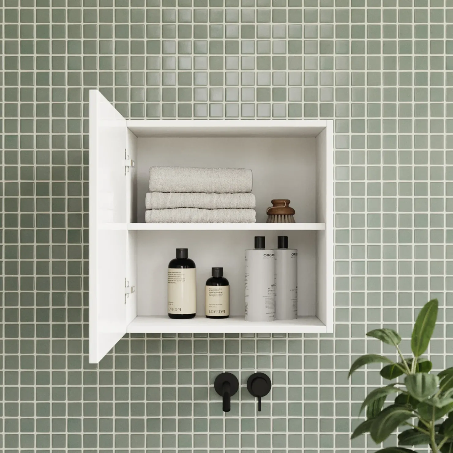 Garnero Arredamenti Pensile cubo sospeso bagno 55x50h cm 1 anta reversibile Sunset Bianco Lucido Best