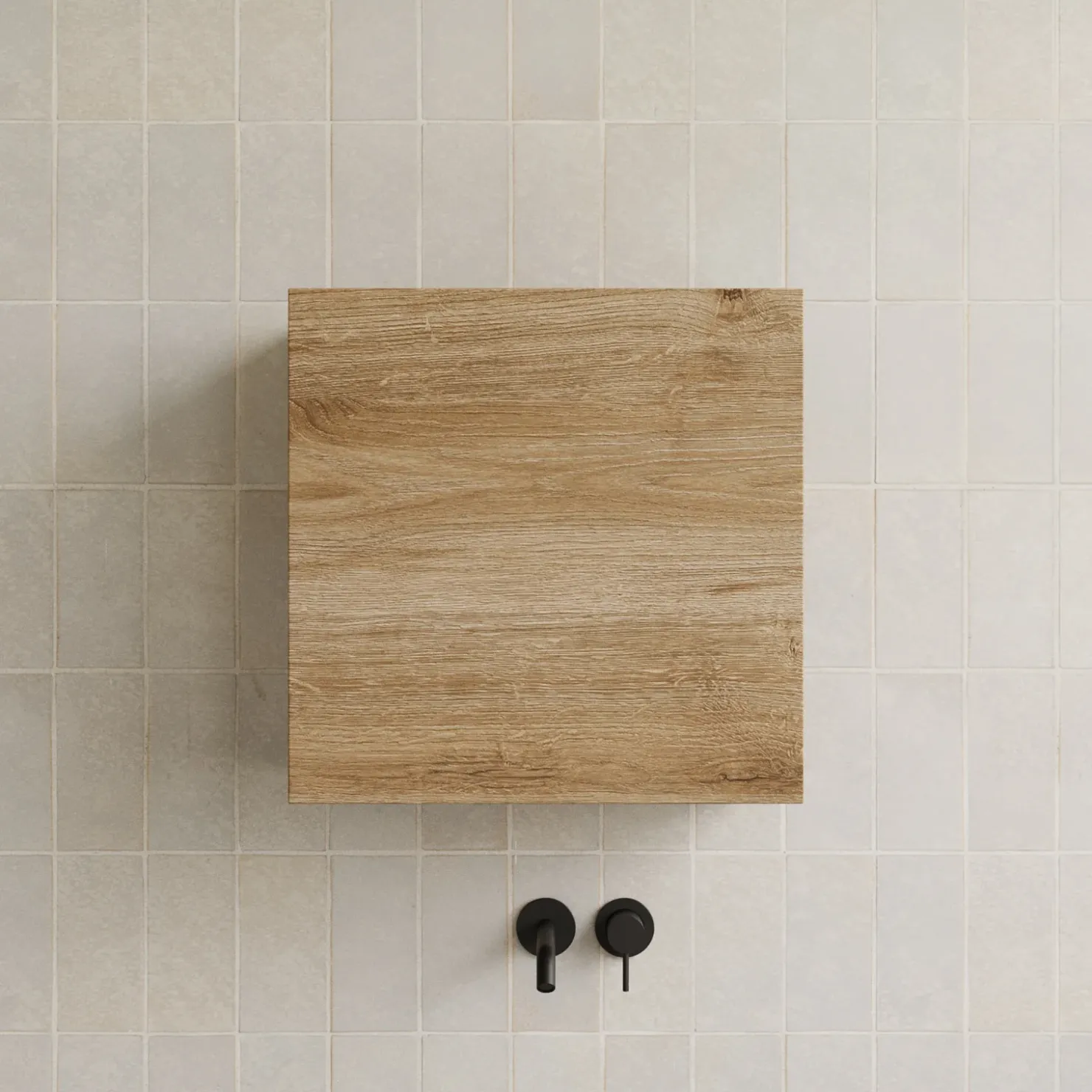 Garnero Arredamenti Pensile cubo sospeso bagno 55x50h cm 1 anta reversibile chiaro Sunset Rovere Online