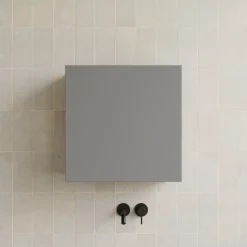 Garnero Arredamenti Pensile cubo sospeso bagno 55x50h cm 1 anta reversibile Sunset Grigio scuro New