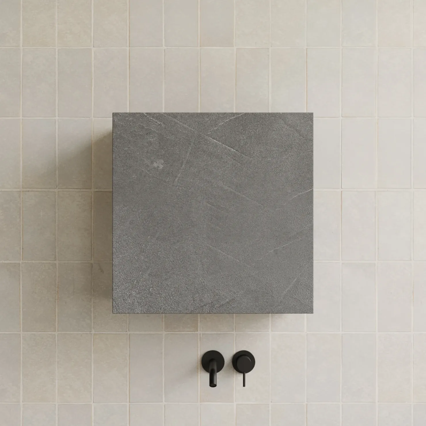 Garnero Arredamenti Pensile cubo sospeso bagno 55x50h cm 1 anta reversibile Sunset Antracite Hot