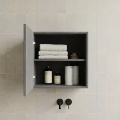 Garnero Arredamenti Pensile cubo sospeso bagno 55x50h cm 1 anta reversibile Sunset Antracite Hot